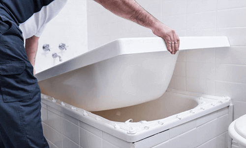 Восстановление покрытия ванн акриловым вкладышем.